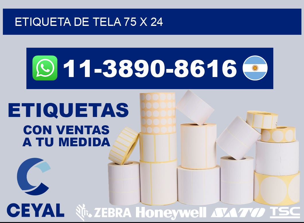 etiqueta de tela 75 x 24