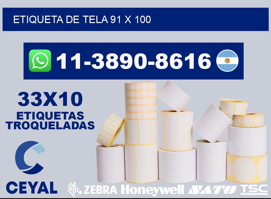 etiqueta de tela 91 x 100