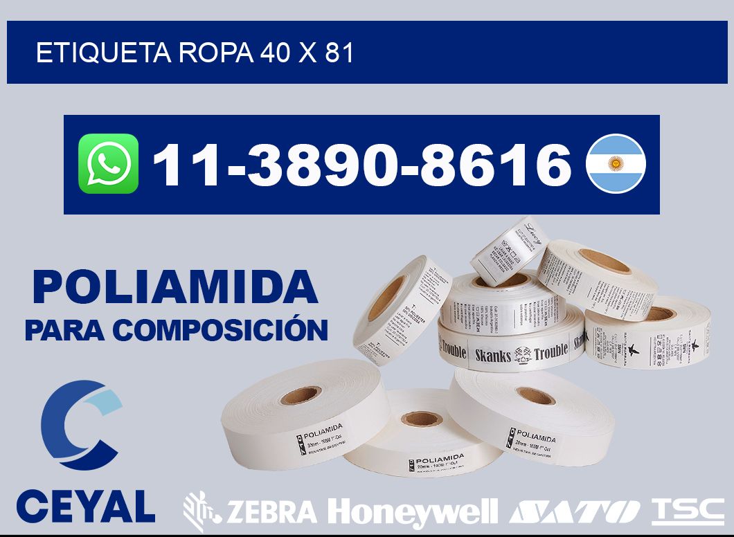 etiqueta ropa 40 x 81