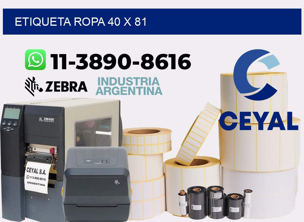 etiqueta ropa 40 x 81
