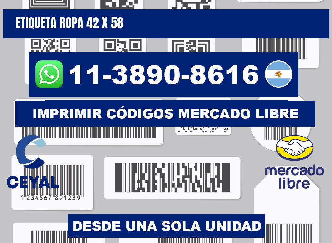 etiqueta ropa 42 x 58