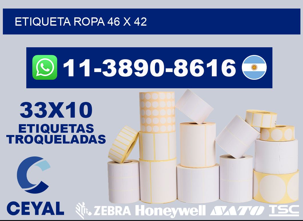 etiqueta ropa 46 x 42