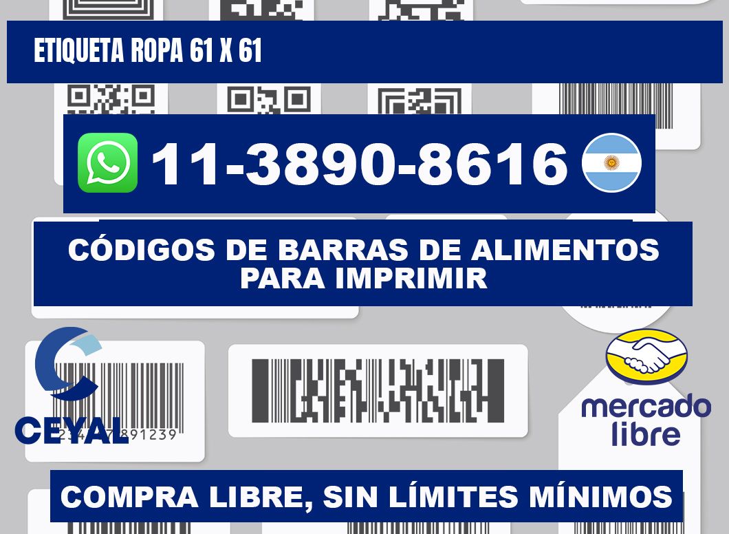 etiqueta ropa 61 x 61