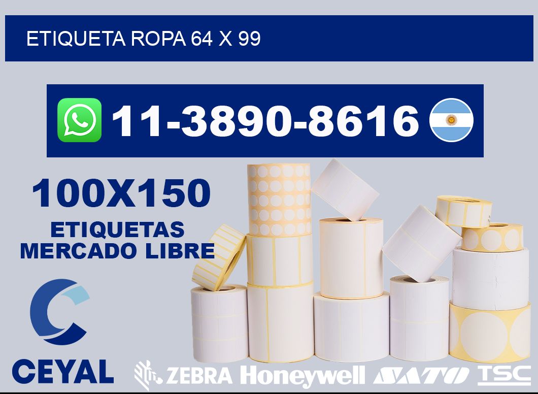 etiqueta ropa 64 x 99
