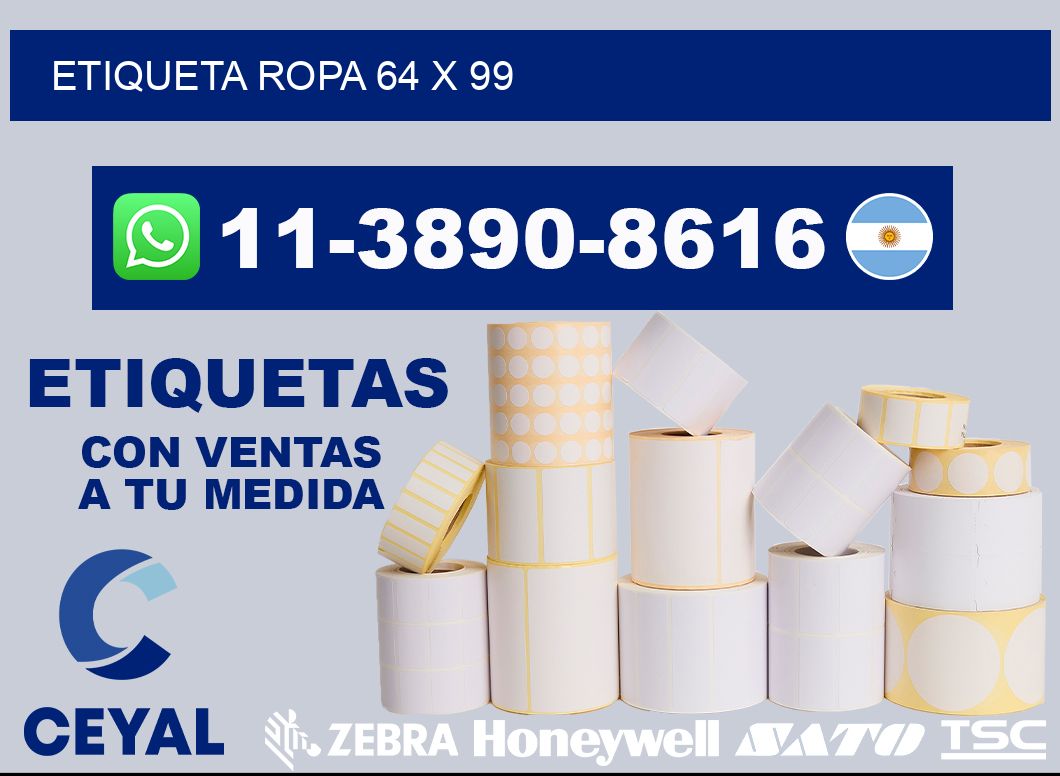 etiqueta ropa 64 x 99