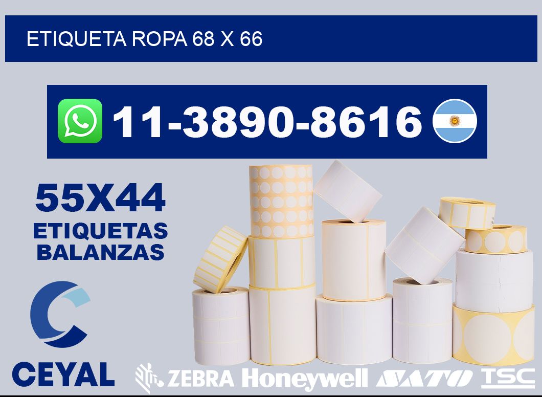 etiqueta ropa 68 x 66