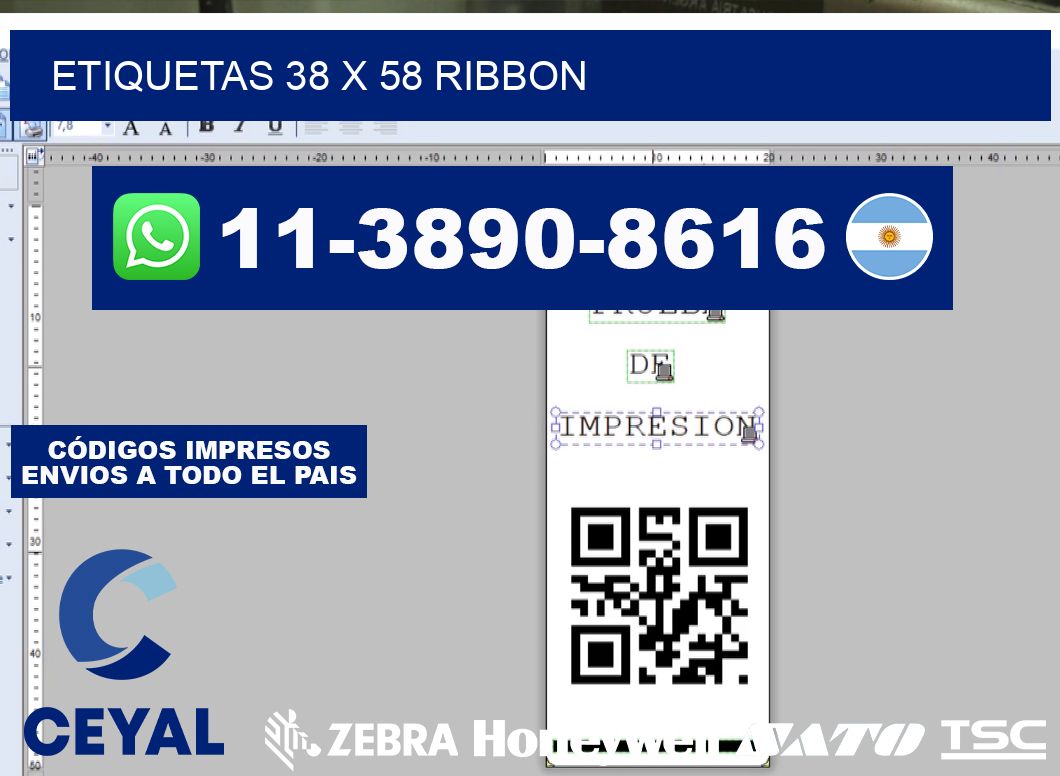 etiquetas 38 x 58 ribbon