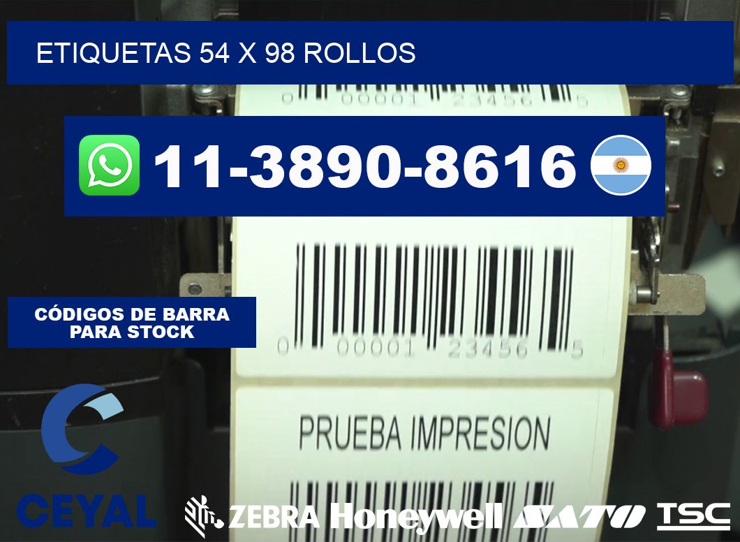 etiquetas 54 x 98 rollos