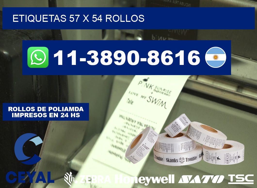 etiquetas 57 x 54 rollos