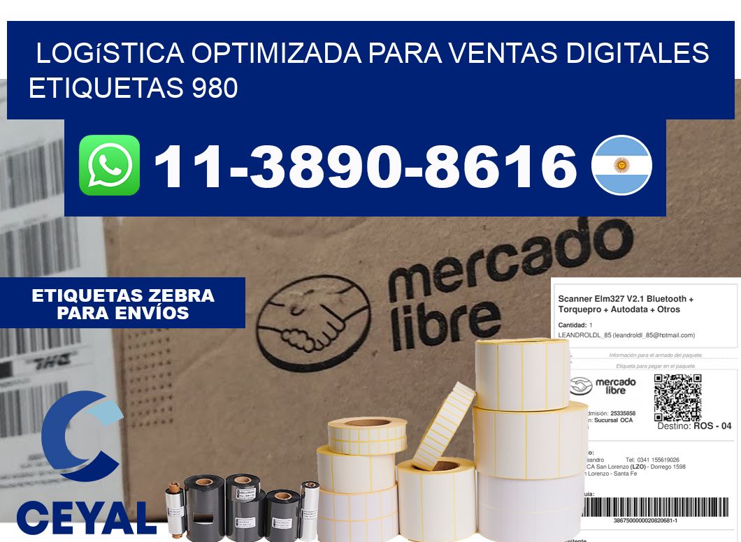 Logística optimizada para ventas digitales  etiquetas 980