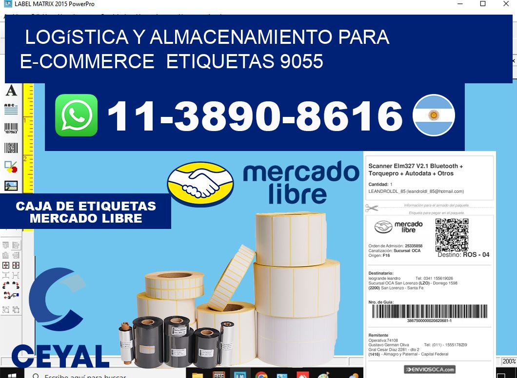 Logística y almacenamiento para e-commerce  etiquetas 9055