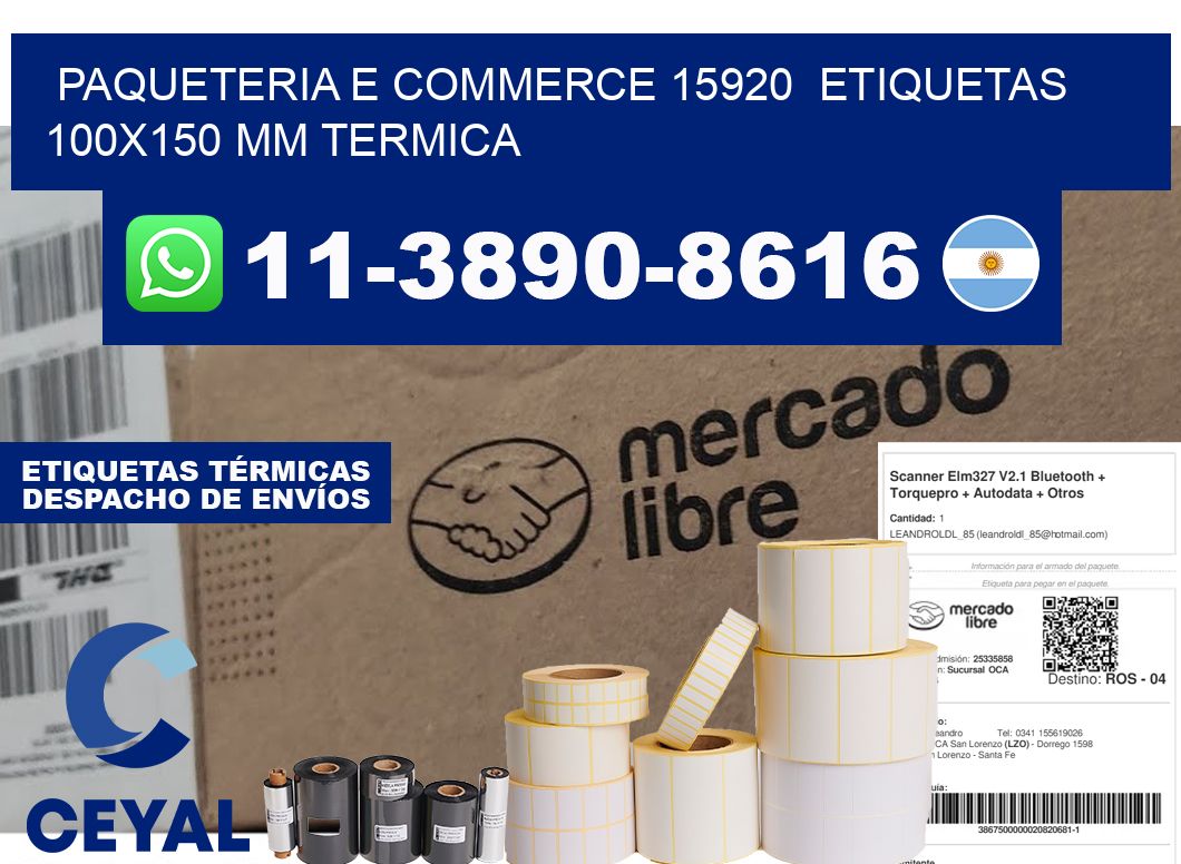 Paqueteria e commerce 15920 etiquetas 100x150 mm termica