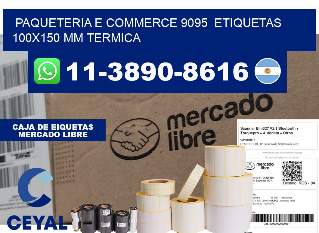 Paqueteria e commerce 9095  etiquetas 100x150 mm termica