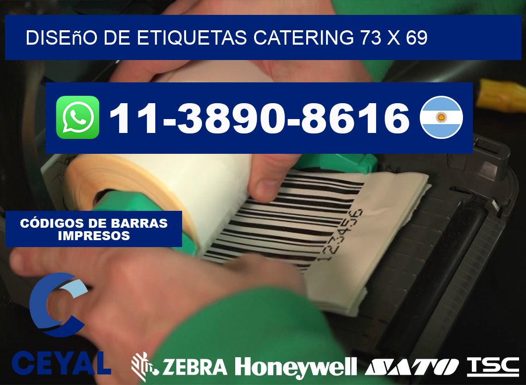 diseño de etiquetas catering 73 x 69