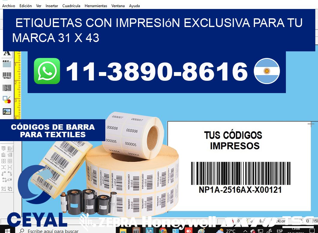 etiquetas con impresión exclusiva para tu marca 31 x 43