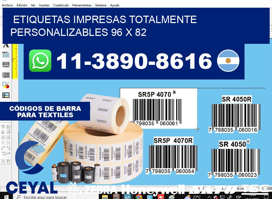 etiquetas impresas totalmente personalizables 96 x 82