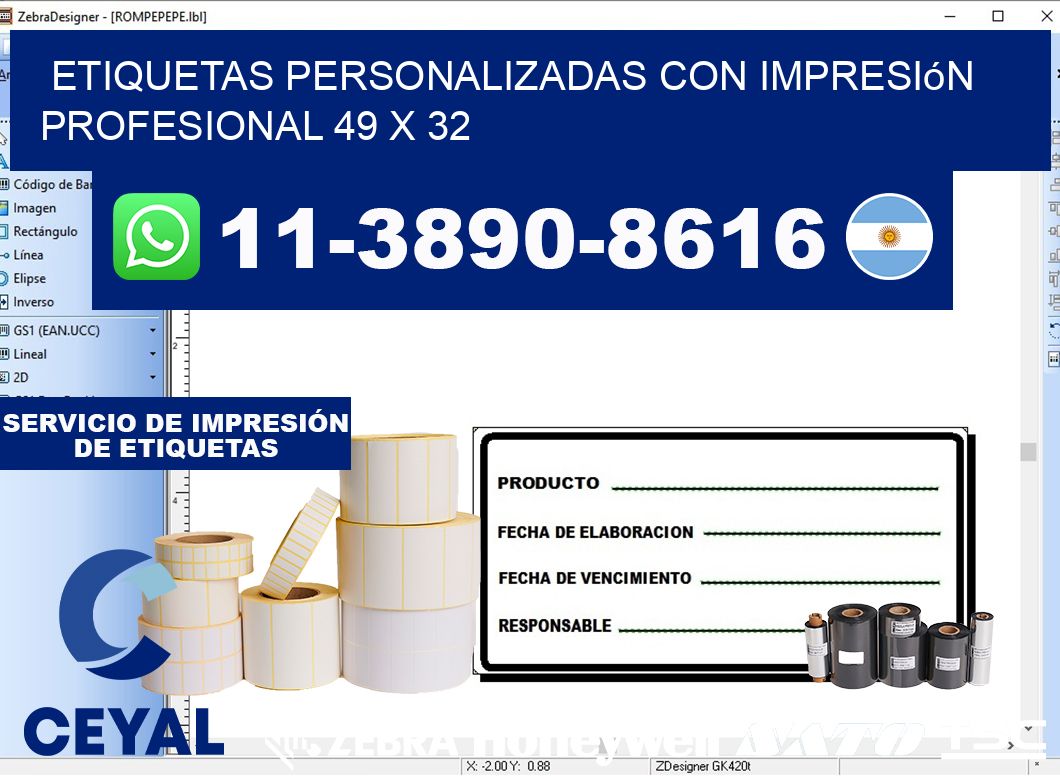 etiquetas personalizadas con impresión profesional 49 x 32