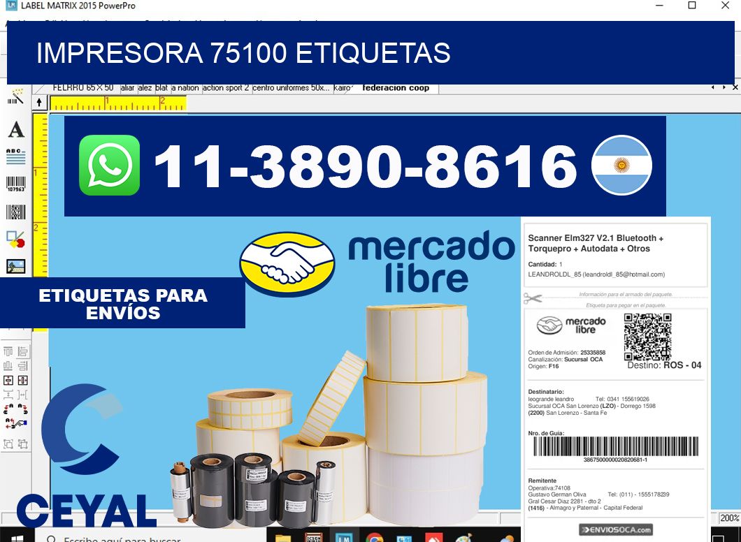 impresora 75100 etiquetas