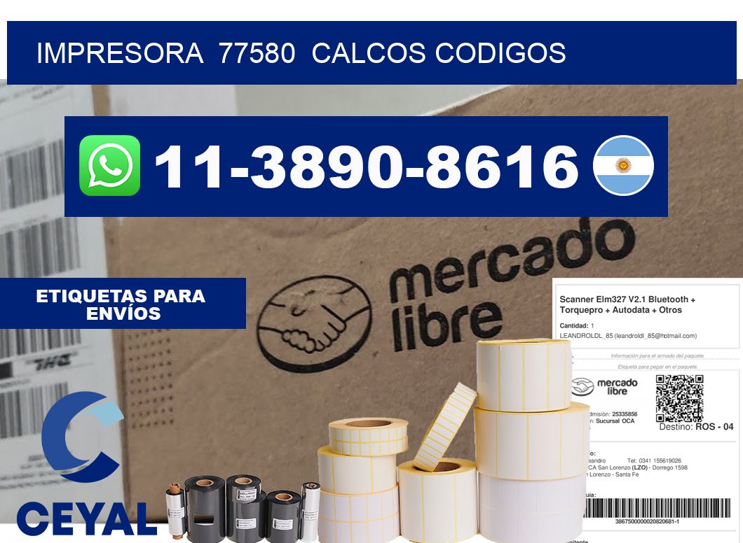 impresora  77580  calcos codigos