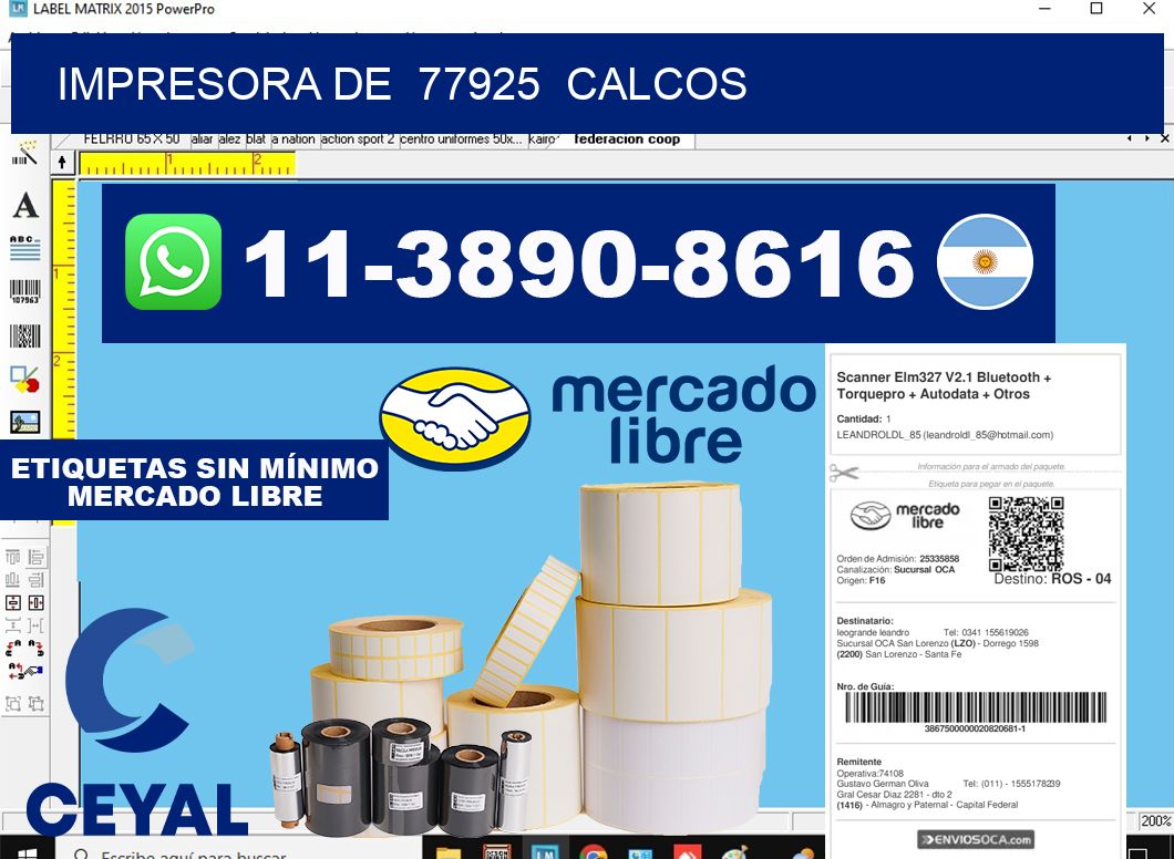 impresora de 77925 calcos