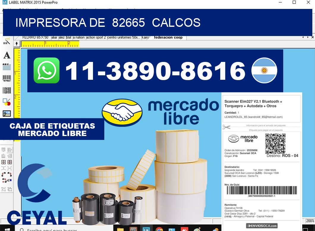 impresora de 82665 calcos