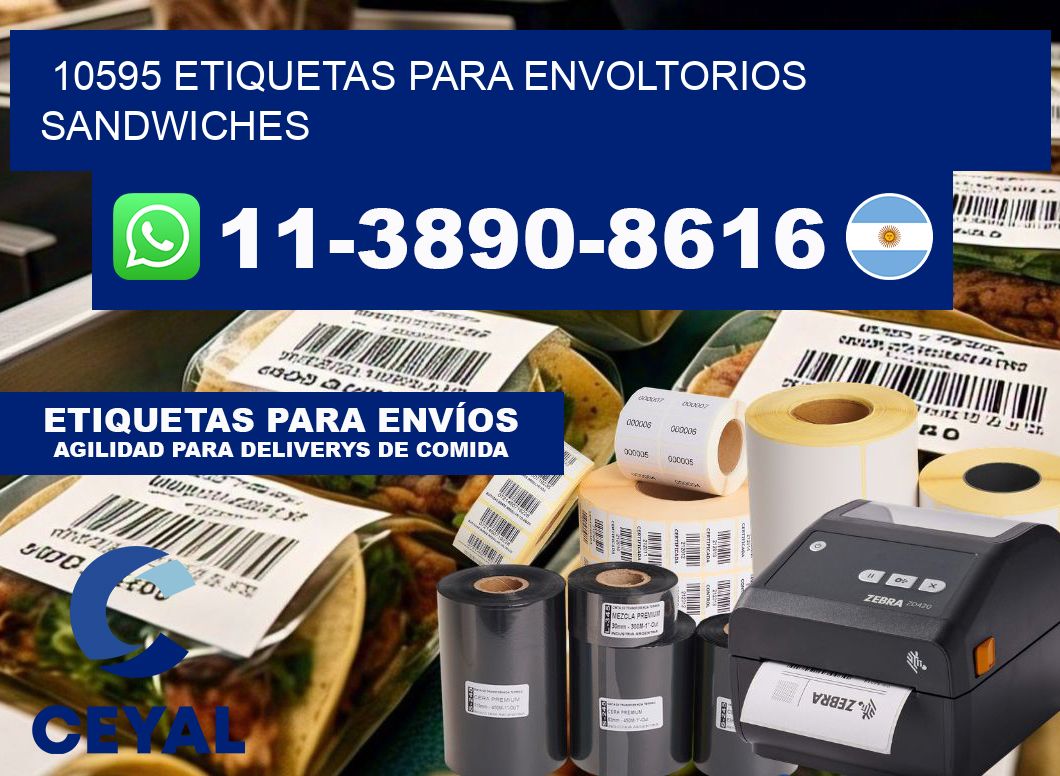 10595 etiquetas para envoltorios sandwiches