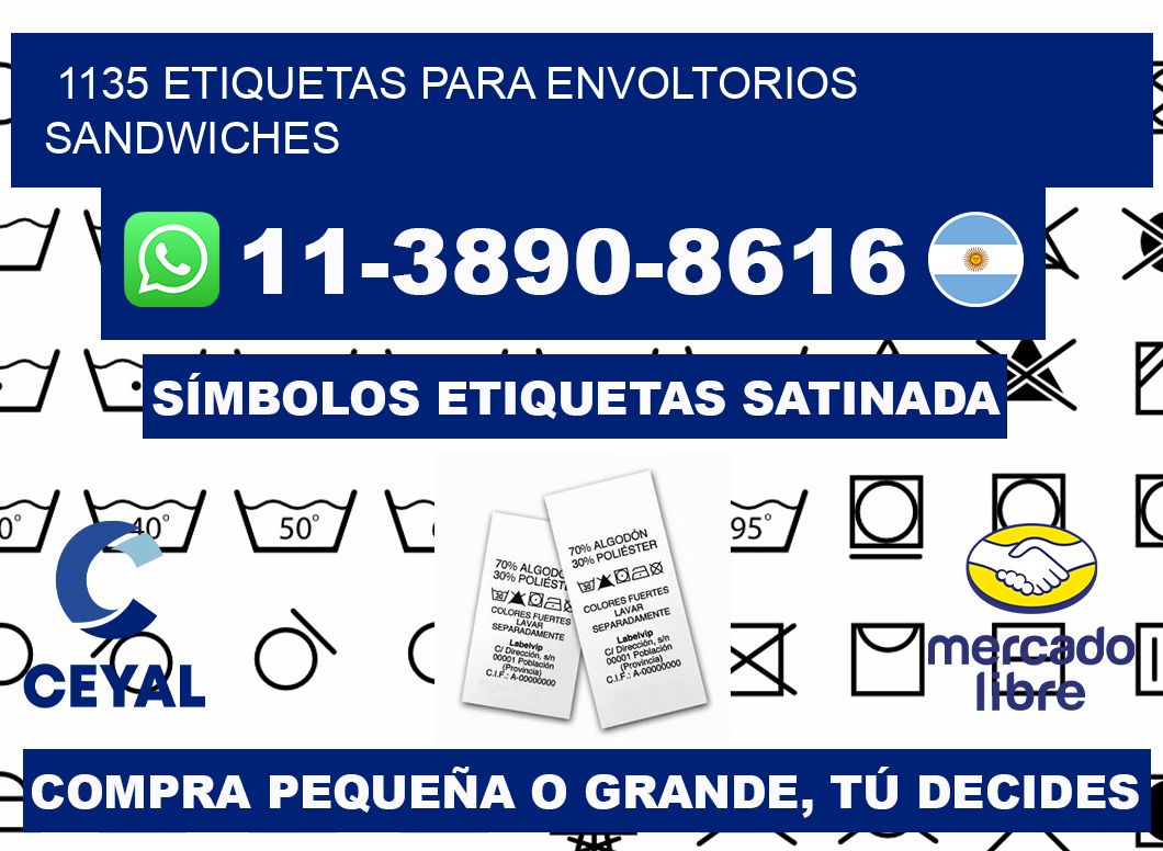 1135 etiquetas para envoltorios sandwiches