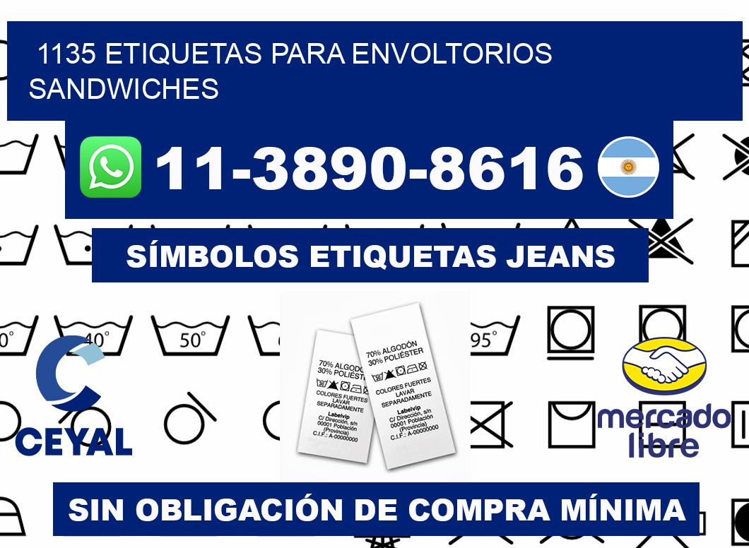 1135 etiquetas para envoltorios sandwiches