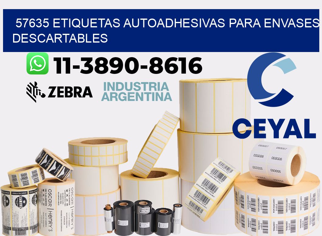 57635 etiquetas autoadhesivas para envases descartables