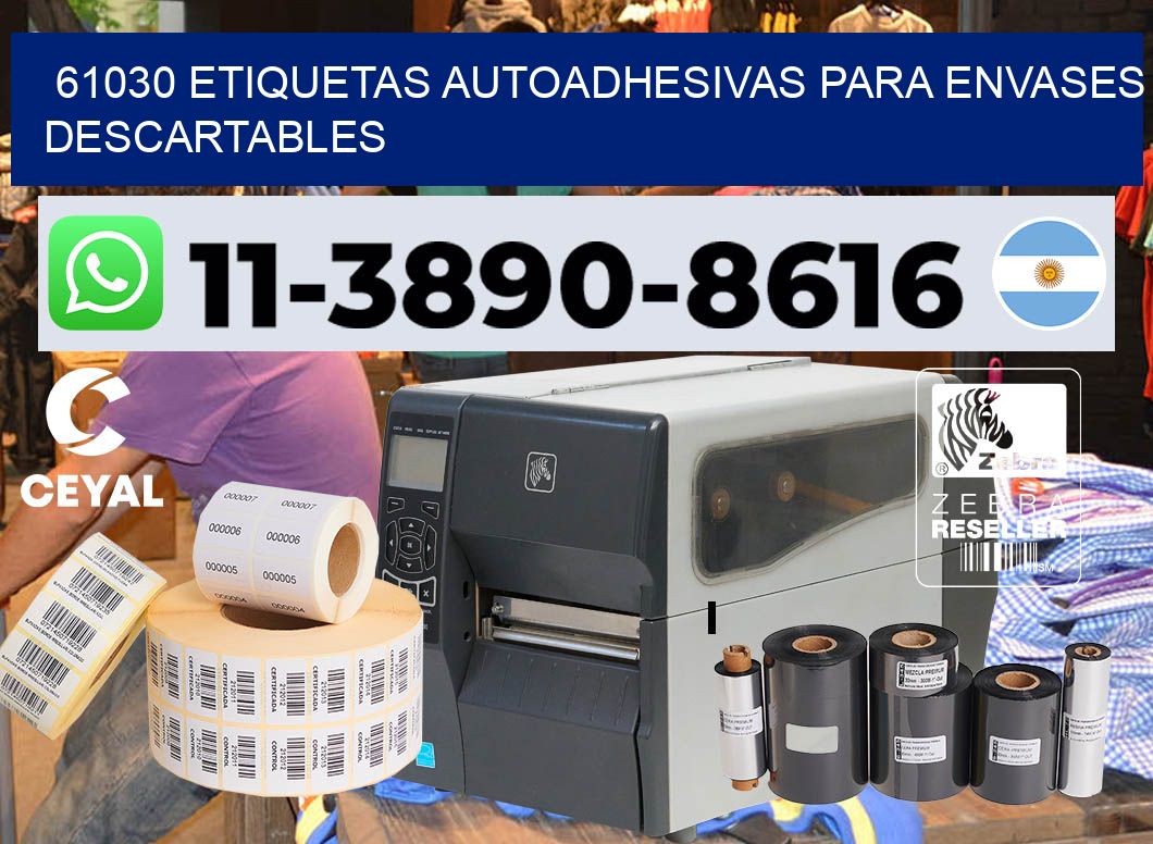 61030 etiquetas autoadhesivas para envases descartables