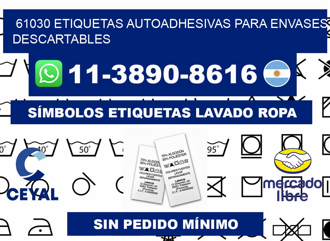 61030 etiquetas autoadhesivas para envases descartables