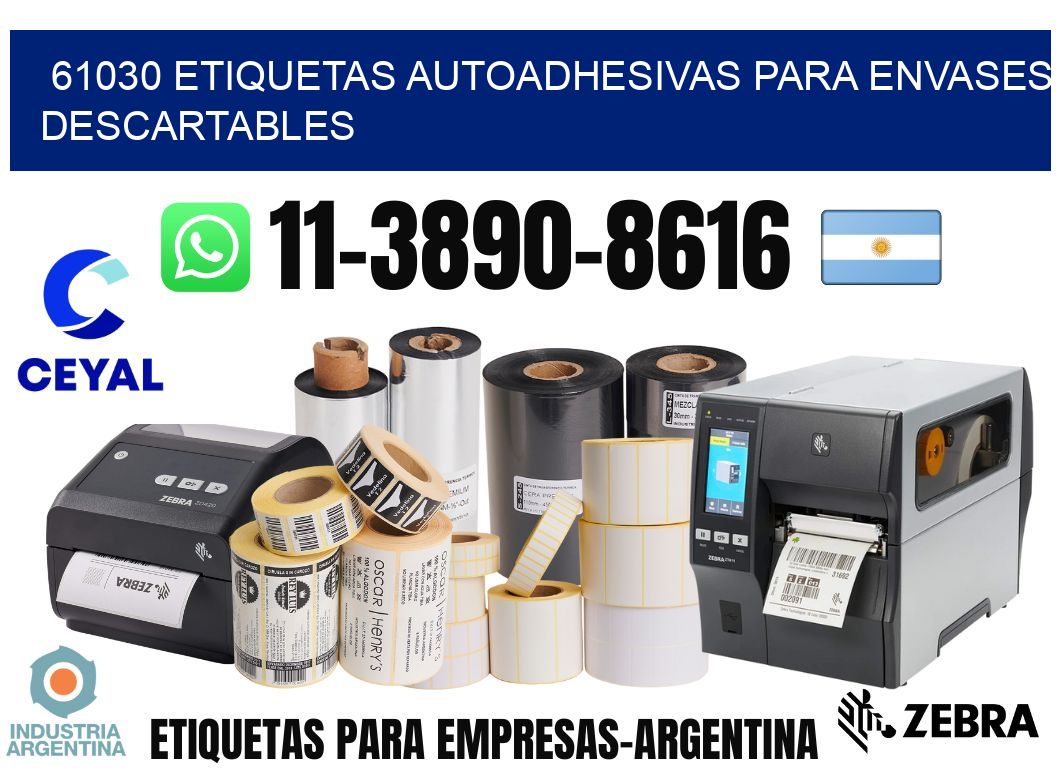 61030 etiquetas autoadhesivas para envases descartables