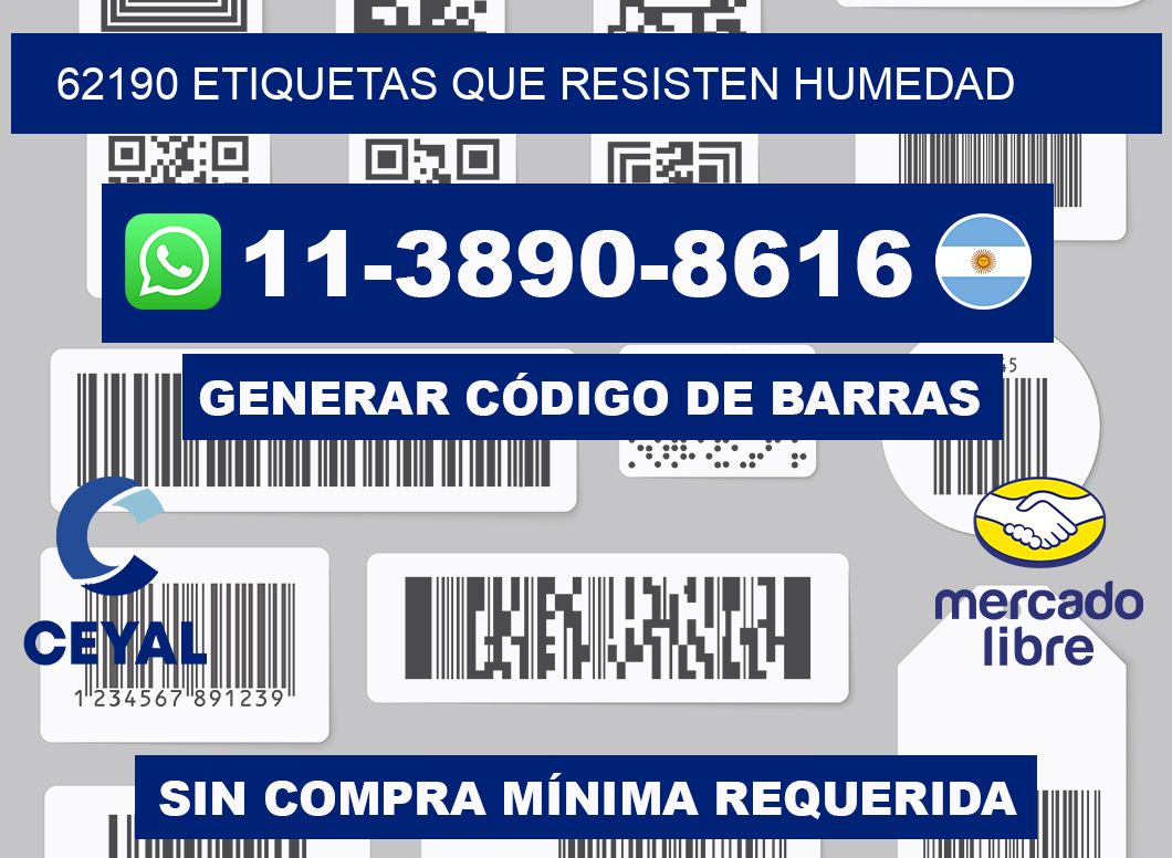 62190 etiquetas que resisten humedad