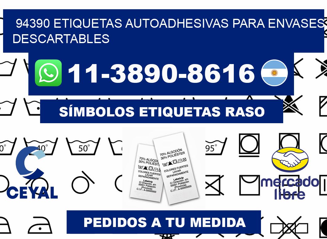 94390 etiquetas autoadhesivas para envases descartables