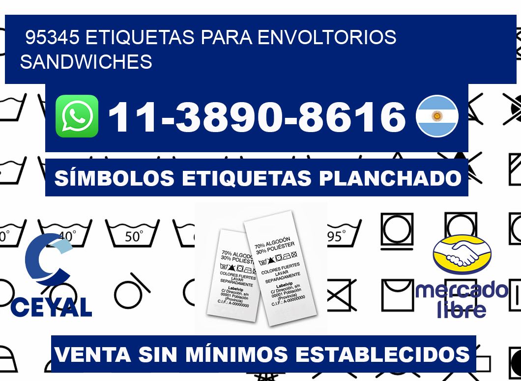 95345 etiquetas para envoltorios sandwiches