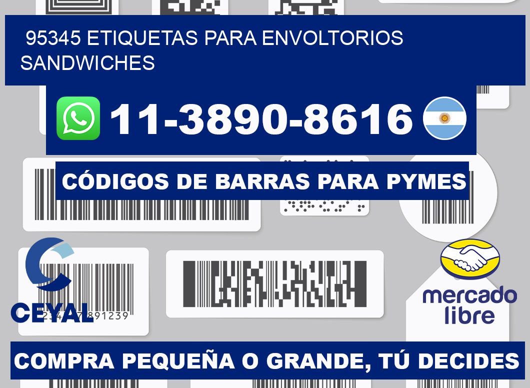 95345 etiquetas para envoltorios sandwiches