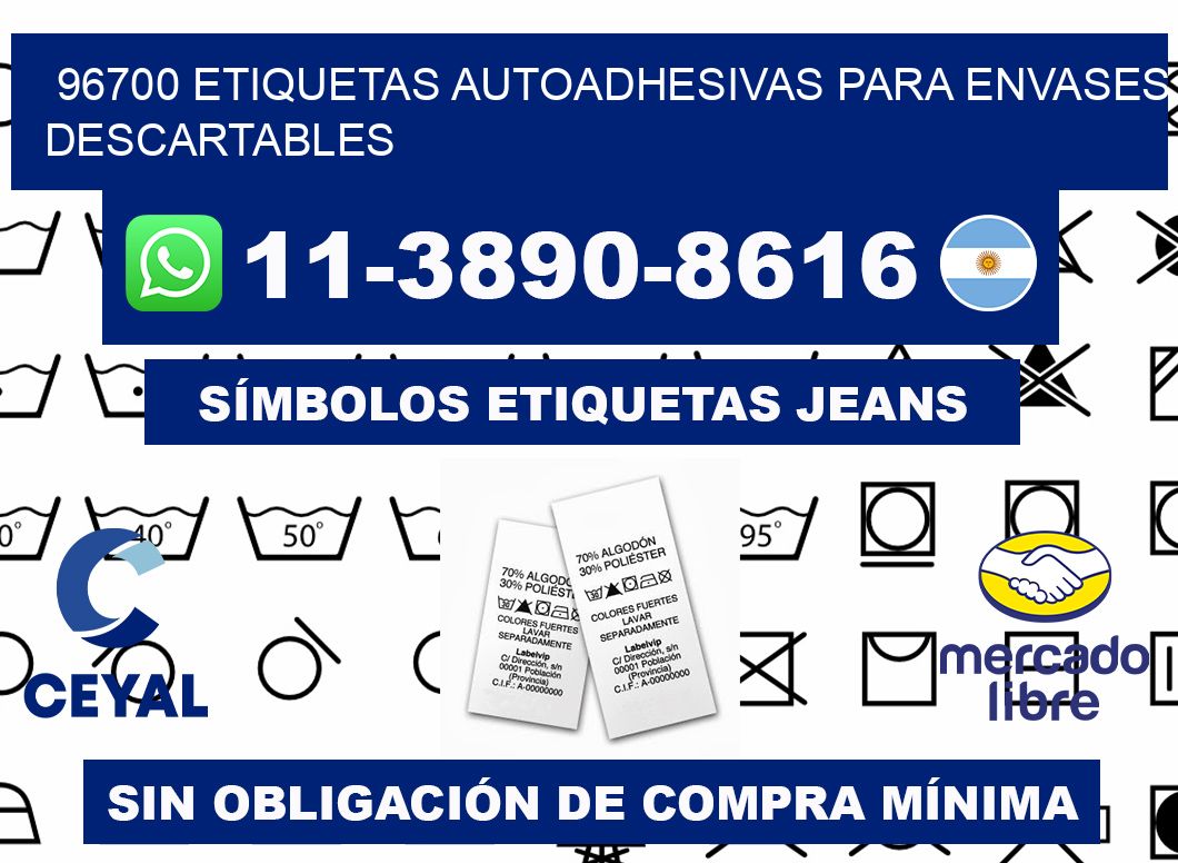 96700 etiquetas autoadhesivas para envases descartables