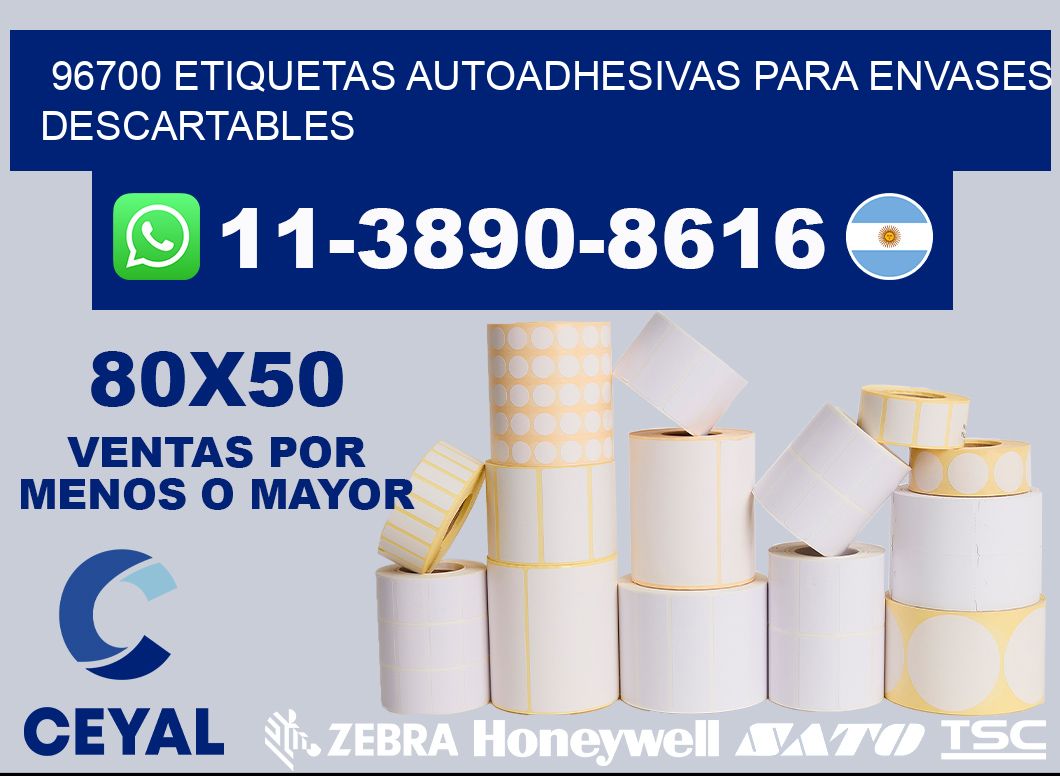 96700 etiquetas autoadhesivas para envases descartables