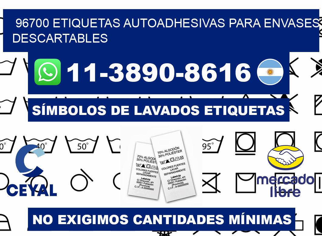 96700 etiquetas autoadhesivas para envases descartables