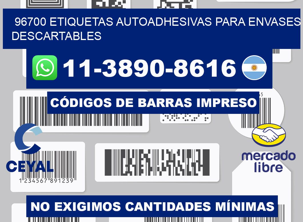 96700 etiquetas autoadhesivas para envases descartables