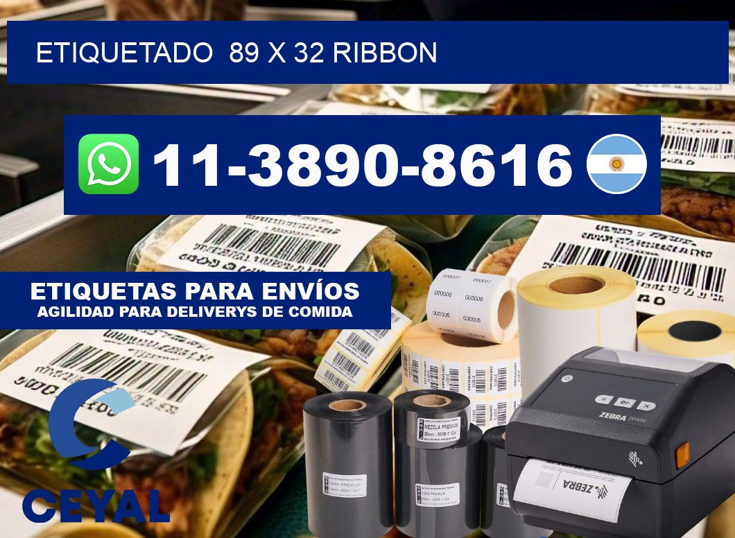 Etiquetado 89 x 32 ribbon