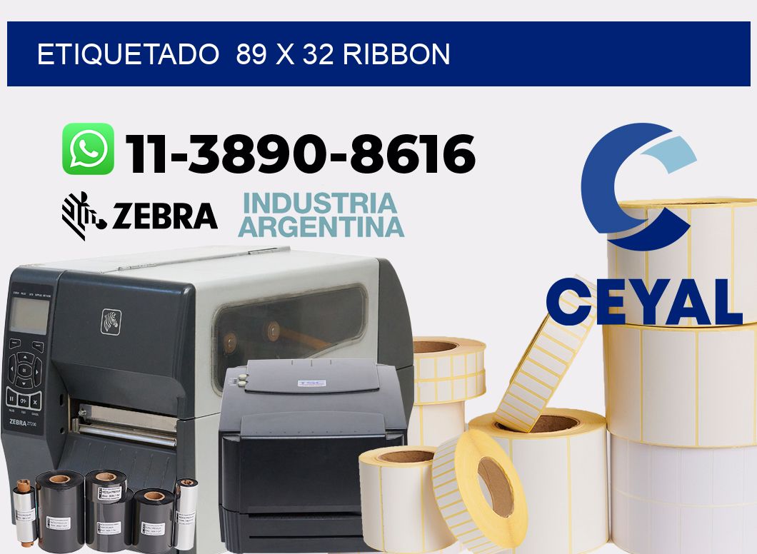 Etiquetado 89 x 32 ribbon