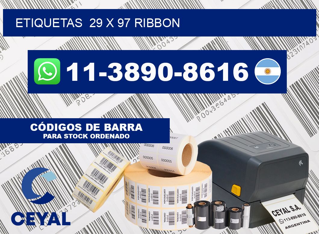 Etiquetas  29 x 97 ribbon