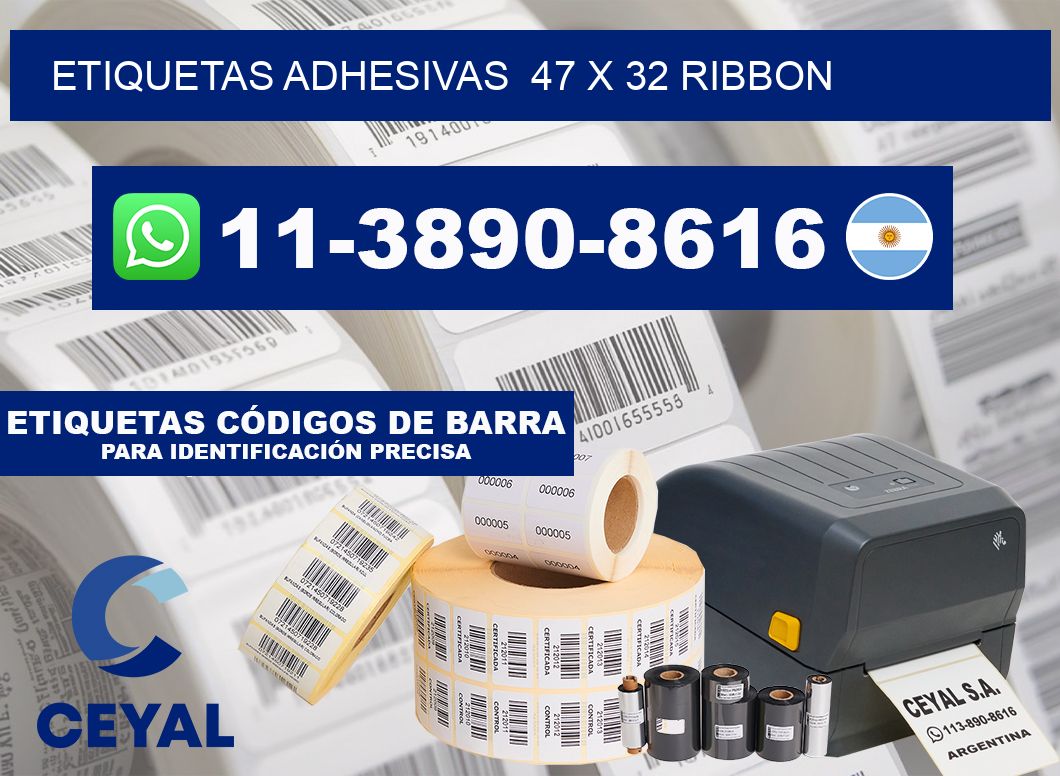 Etiquetas adhesivas  47 x 32 ribbon