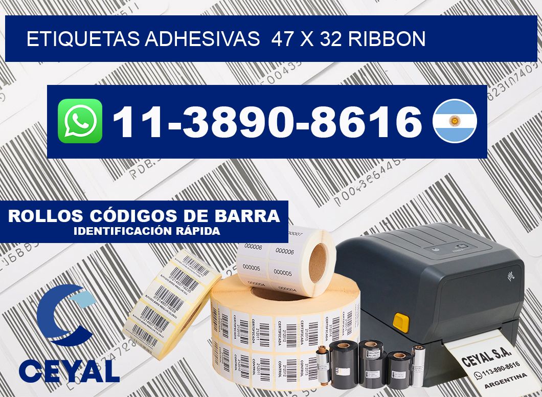 Etiquetas adhesivas  47 x 32 ribbon