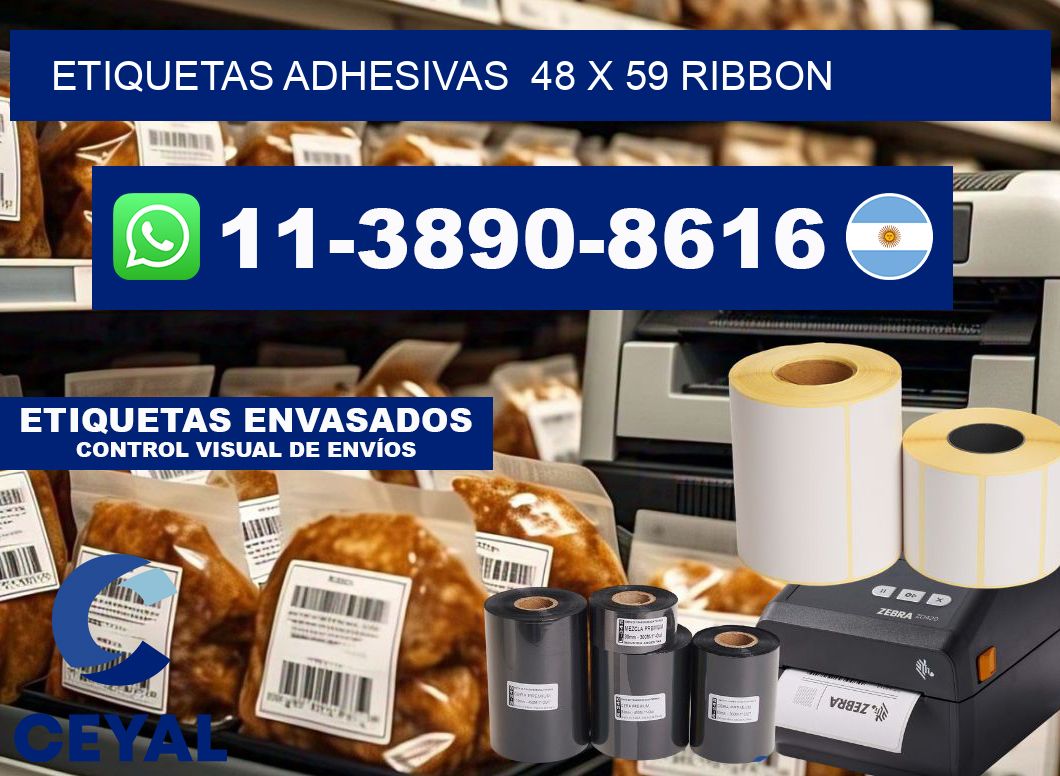Etiquetas adhesivas 48 x 59 ribbon
