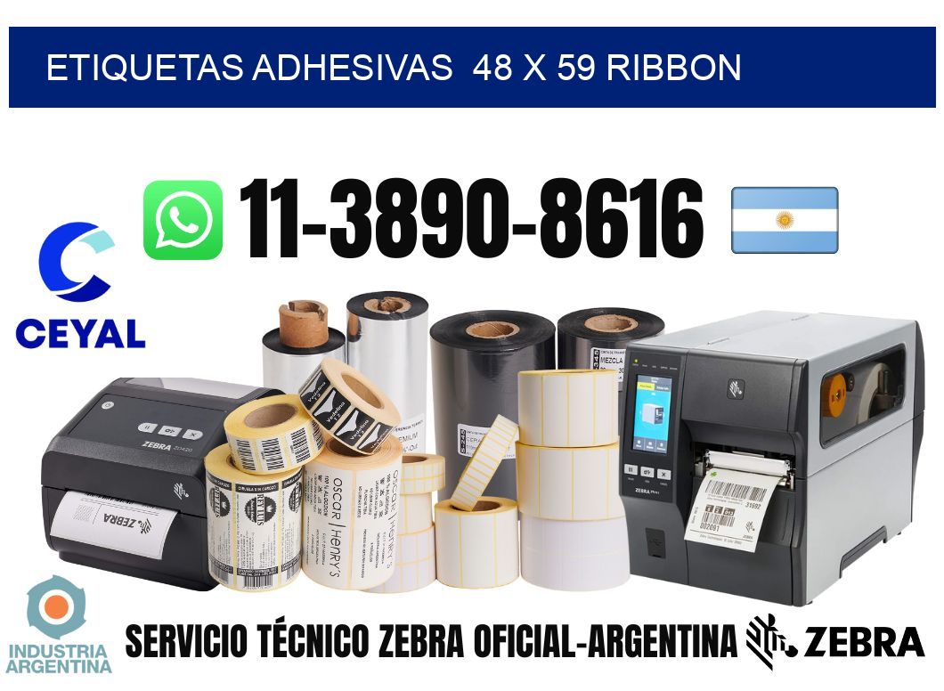Etiquetas adhesivas 48 x 59 ribbon
