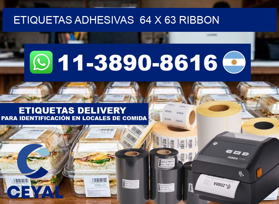 Etiquetas adhesivas  64 x 63 ribbon