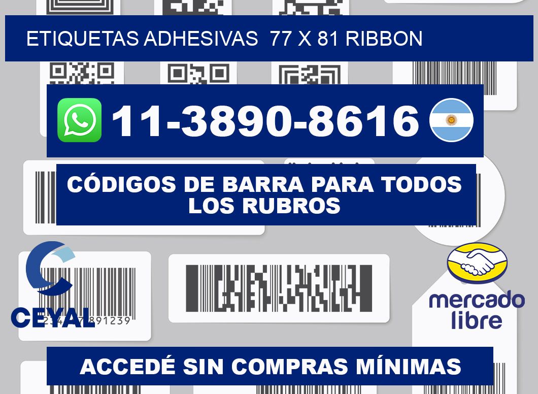 Etiquetas adhesivas  77 x 81 ribbon