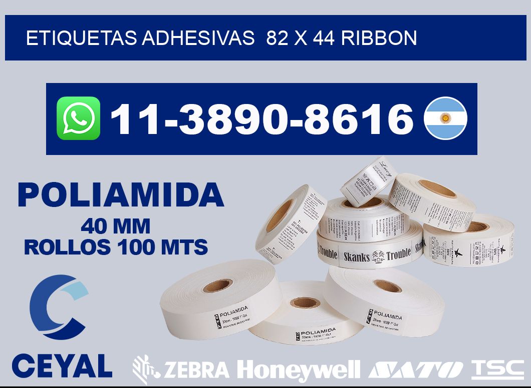 Etiquetas adhesivas  82 x 44 ribbon
